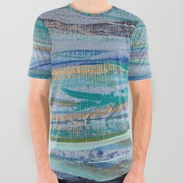 The Waves are Horizontal abstract painting  All Over Graphic Tee