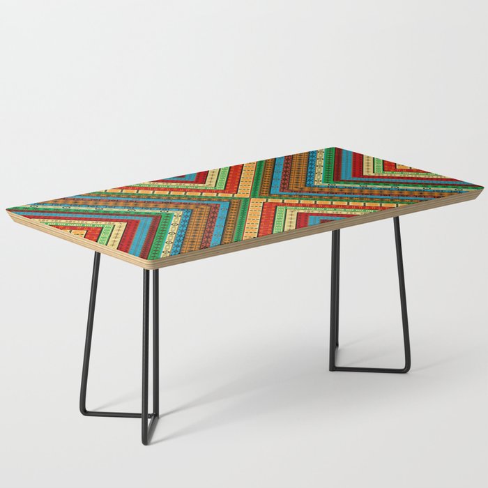 Colored african geometrical motifs background Coffee Table