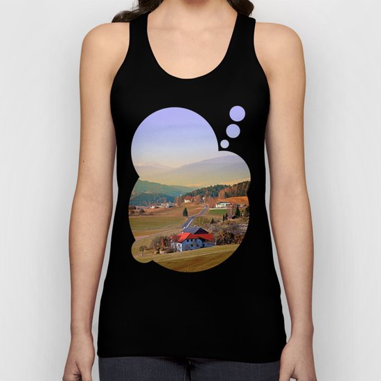 Country road in amazing panorama | landscape photography Unisex Tank Top