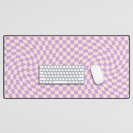 Check V - Lilac Twist — Checkerboard Print Desk Mat