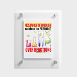 Beakers caution sign Floating Acrylic Print