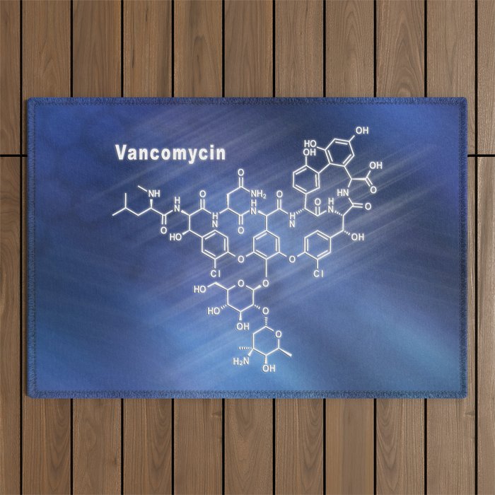 Vancomycin molecule, antibiotic, chemical structure Outdoor Rug