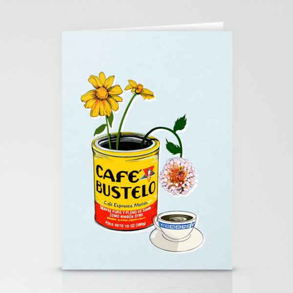 El Cafe - coffee loteria card without text / blue Stationery Cards