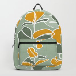 Variegated leaves Backpack | Orange, Variegated, Leaves, Tropical, Retro, Digital, Nature, Minimal, Floral, Leaf 