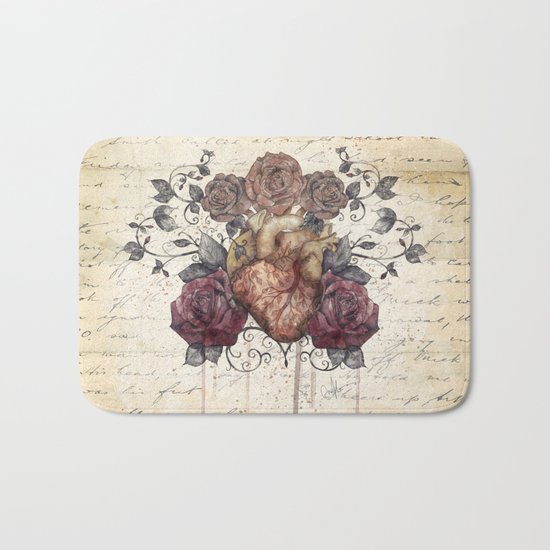 Flowers from my heart Bath Mat