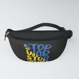 Stop war stop violence blue and yellow Fanny Pack