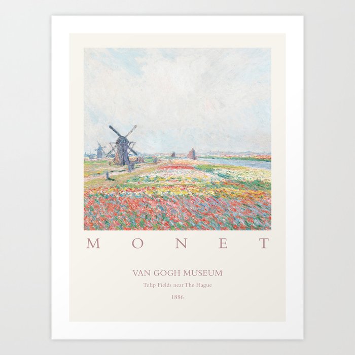 Claude Monet Tulip Fields Hague 1886 Art Exhibition Art Print