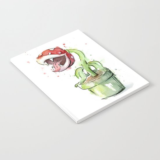 Piranha Plant Art Nintendo Mario Videogame Geek Gaming Notebook