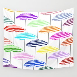 Beach Umbrella Color Blast Wall Tapestry