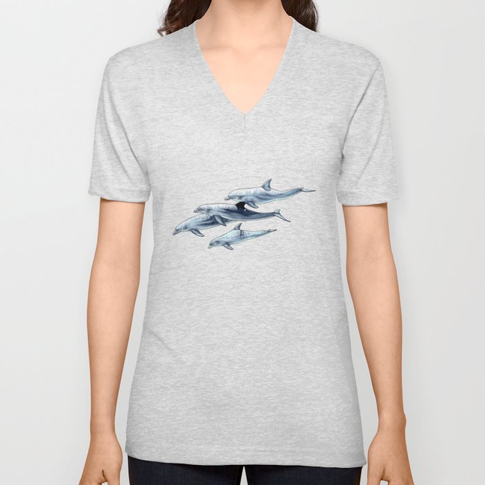 Dolphins V Neck T Shirt
