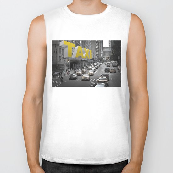New York Taxi in the air Biker Tank