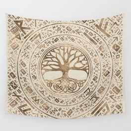 Tree of life -Yggdrasil Runic Pattern Wall Tapestry