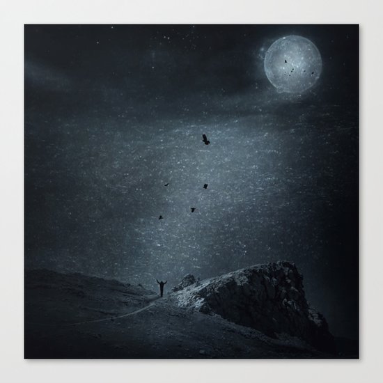 edge of always - dark blue Canvas Print