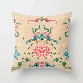 Pink Lotus Blossom Design Throw Pillow