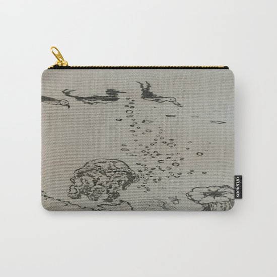Under The Sea Green Black and White Carry-All Pouch