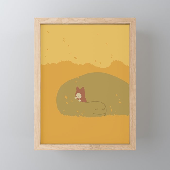 Golden field Framed Mini Art Print