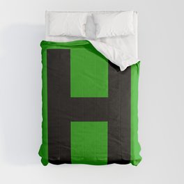 Letter H (Black & Green) Comforter