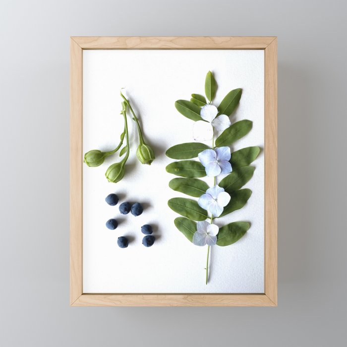 blue and green Framed Mini Art Print