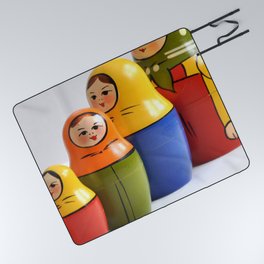 Russia Photography - Matryoshka Dolls Beside Each Other Picnic Blanket