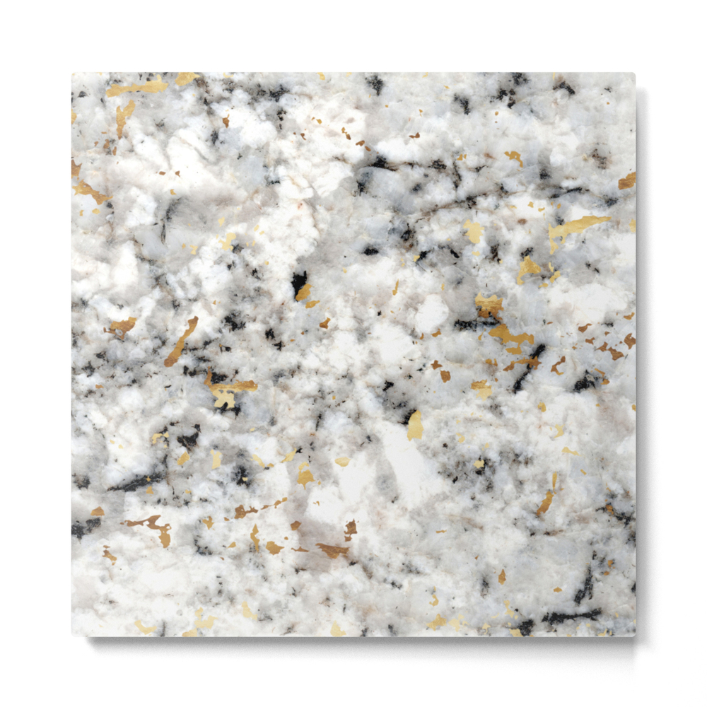 Classic Marble With Gold Specks Metal Print by fancyashelltees