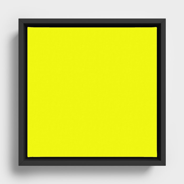 Neon Yellow Simple Modern Color Collection Framed Canvas