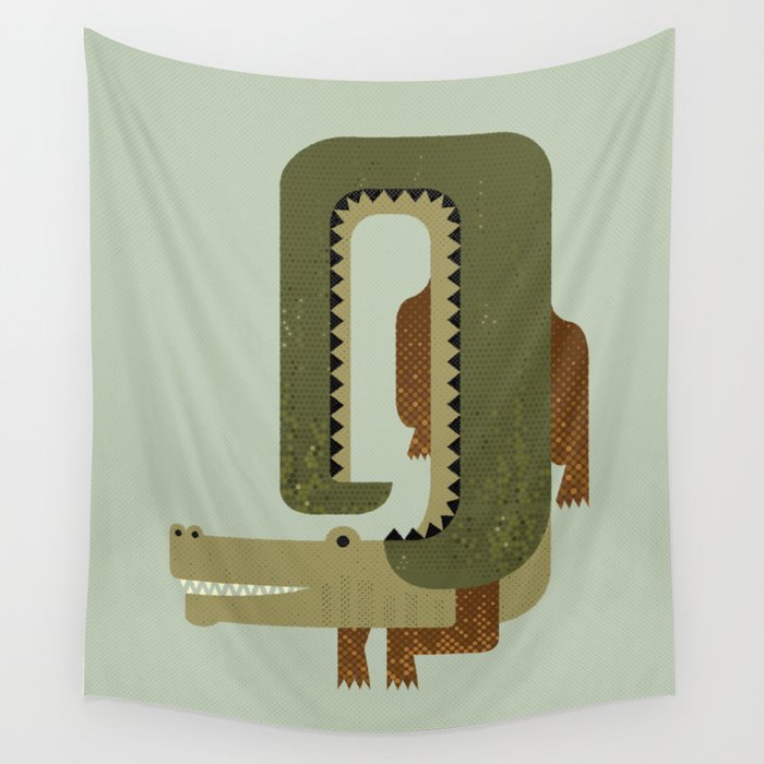 Whimsy Crocodile Wall Tapestry