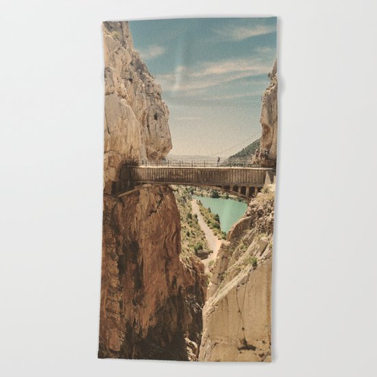 "The most dangerous trail in the world". El Caminito del Rey Beach Towel