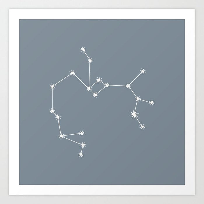 SAGITTARIUS Neutral Teal – Zodiac Astrology Star Constellation Art Print