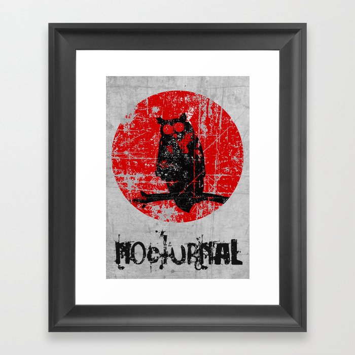 Nocturnal - Grunge Owl Framed Art Print
