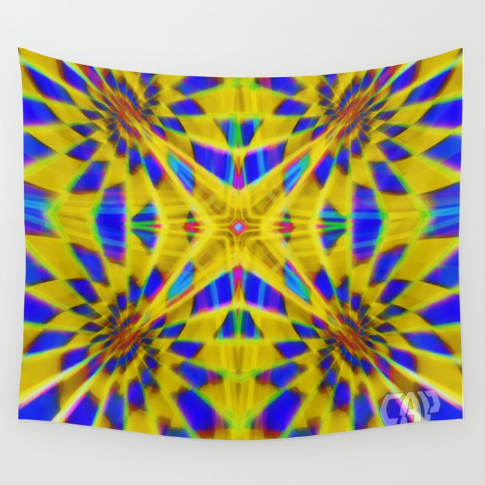 Quadro 2 Vibrant Psychedelic Optical Illusion Wall Tapestry By Capartwork