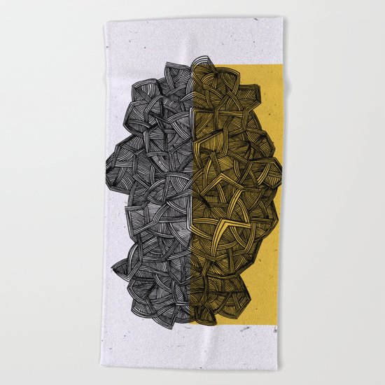 - blue grilled ocean - Beach Towel