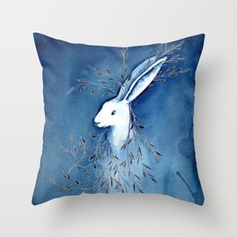 White rabbit Throw Pillow