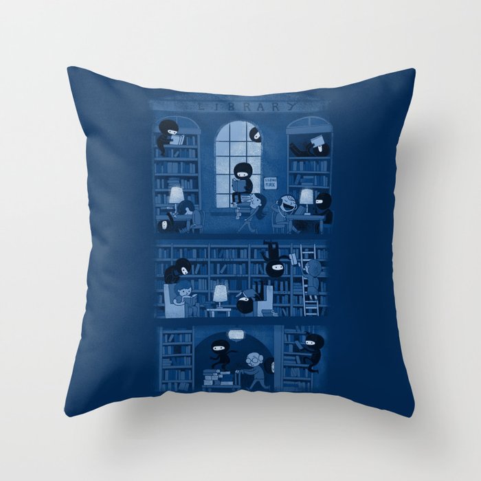 Silence in the Library Throw Pillow