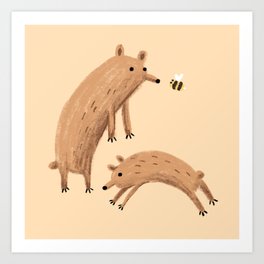 Bee & Bears Art Print