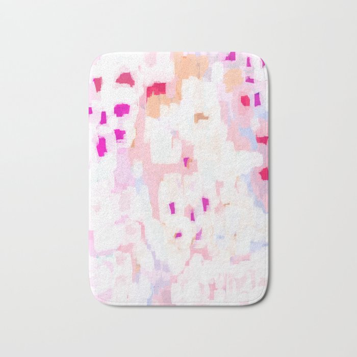 Netta - abstract painting pink pastel bright happy modern home office dorm college decor Bath Mat