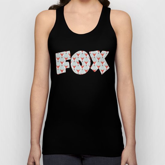 Fox Pattern on Sage Unisex Tank Top