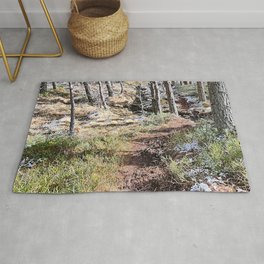Scottish Highlands Spring Nature Path in I Art and Afterglow Area & Throw Rug