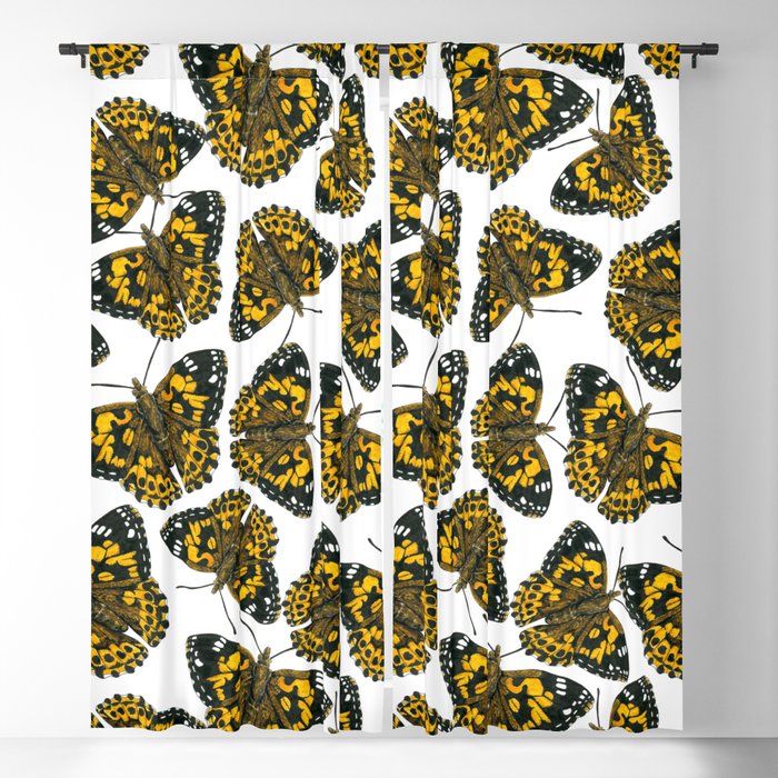 Painted lady butterfly pattern Blackout Curtain