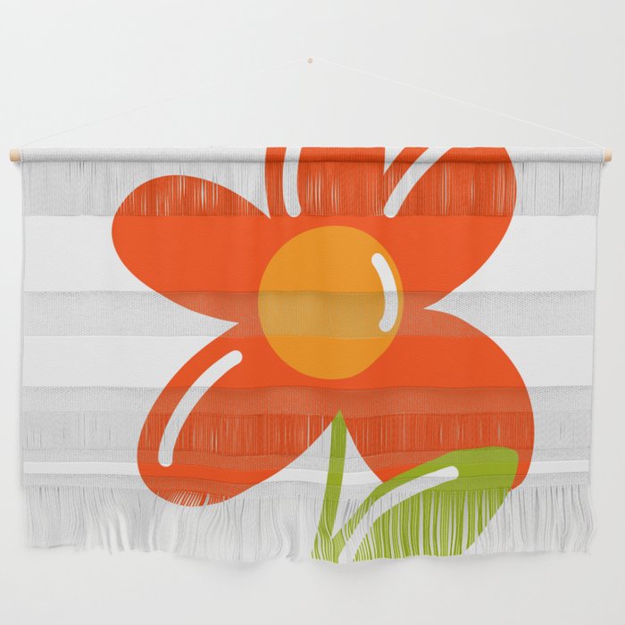 Bright Retro Modern Bubble Flower White Wall Hanging