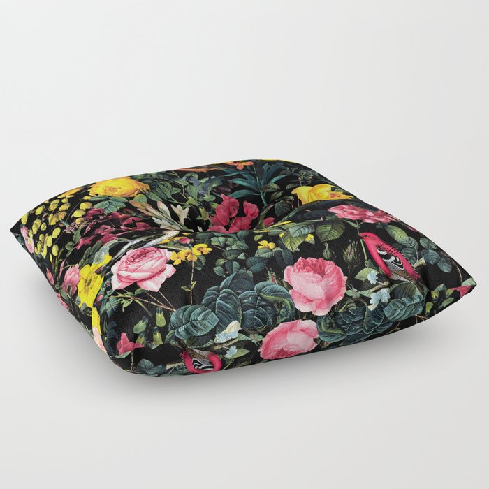 Floral and Birds Pattern Floor Pillow