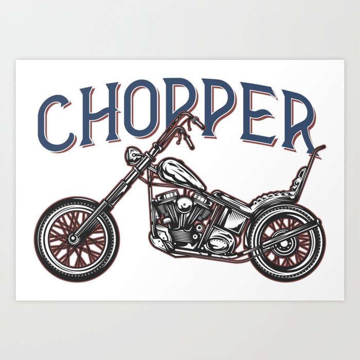 Chopper Motorcycle Art Print
