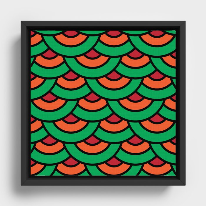 Retro Scales Framed Canvas