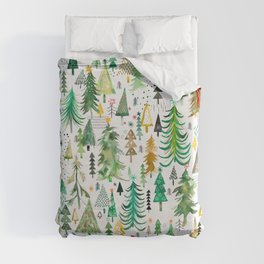 Christmas trees decorations Duvet Cover