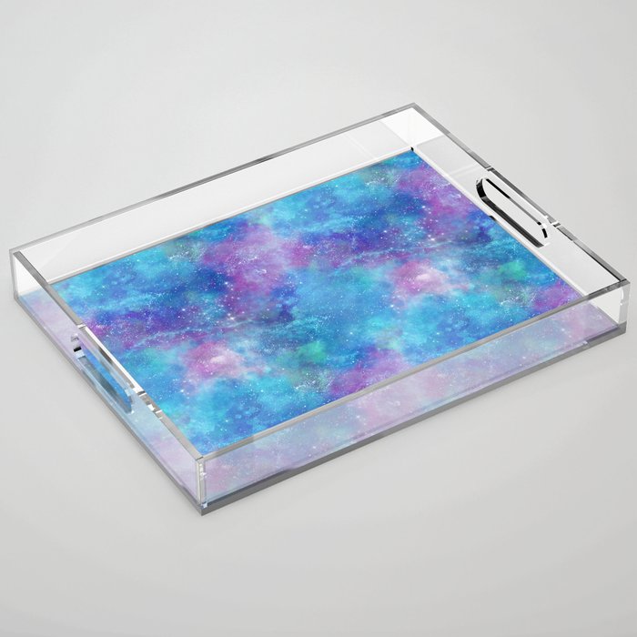 Blue Galaxy Painting Acrylic Tray