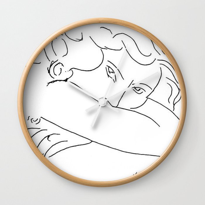 Henry Matisse - Jeune Femme Le Visage Enfoui Dans Les Bras - Young Woman with Face Buried in Arms portrait sketch painting Wall Clock