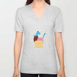 animals ice cream V Neck T Shirt