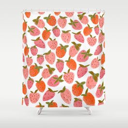 Strawberry Picking Shower Curtain