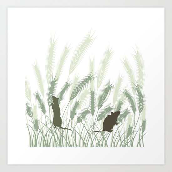 Mice In The Grain No. 1 Art Print