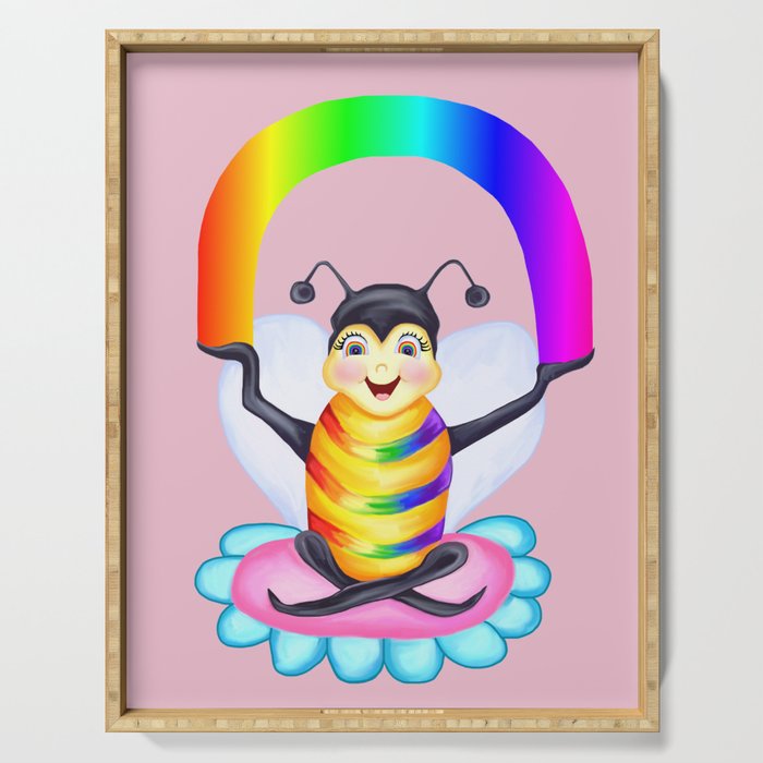 Rainbow Spectrum Bee  Serving Tray