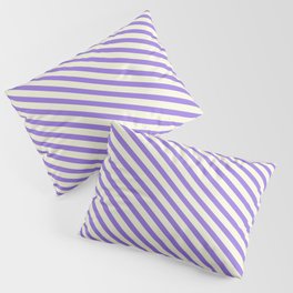 [ Thumbnail: Purple & Beige Colored Striped/Lined Pattern Pillow Sham ]